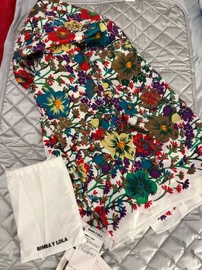 Bimba y Lola Multicolor Floral Silk Scarf